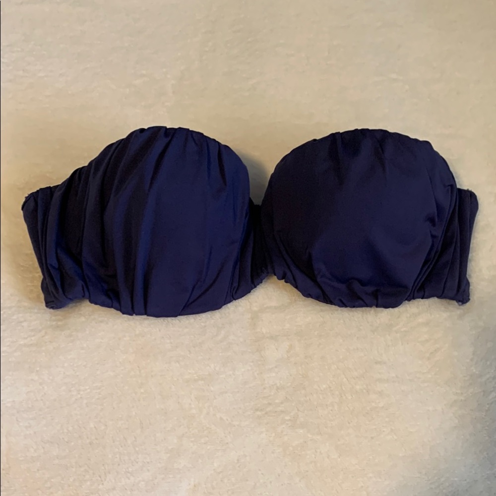 Navy Blue Strapless Bikini Top